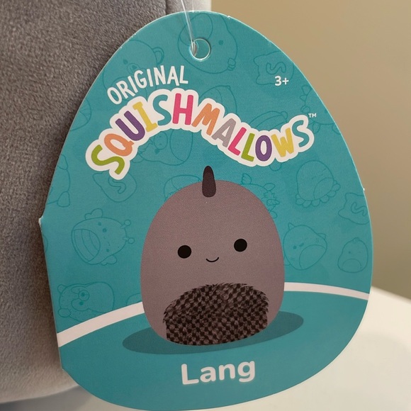 NWT 8” Lang the Grey Dinosaur Squishmallow - Cozy Squad - Picture 5 of 6